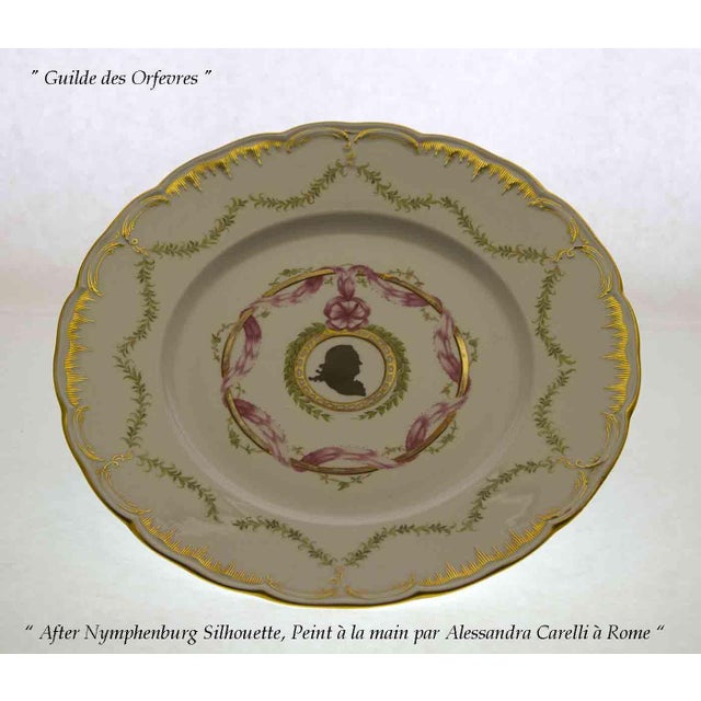 1990s Limited Edition 1/20 Hand-Painted Large Dinner Plate Male Silhouette Large Dinner For Sale - Image 9 of 15