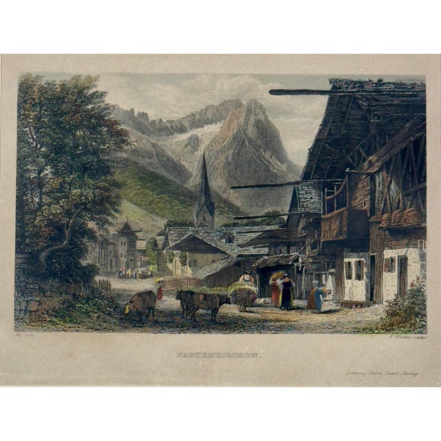 Traditional Partenkirchen, Germany (Bavarian Alps), Original Print, 1840 (Framed) For Sale - Image 3 of 8