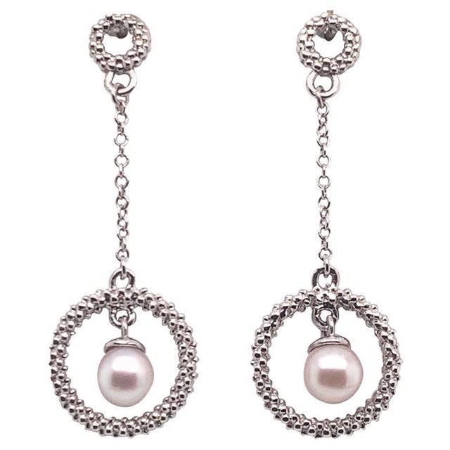 Akoya Pearl Earrings 14 Karat White Gold Certified For Sale - Image 11 of 16