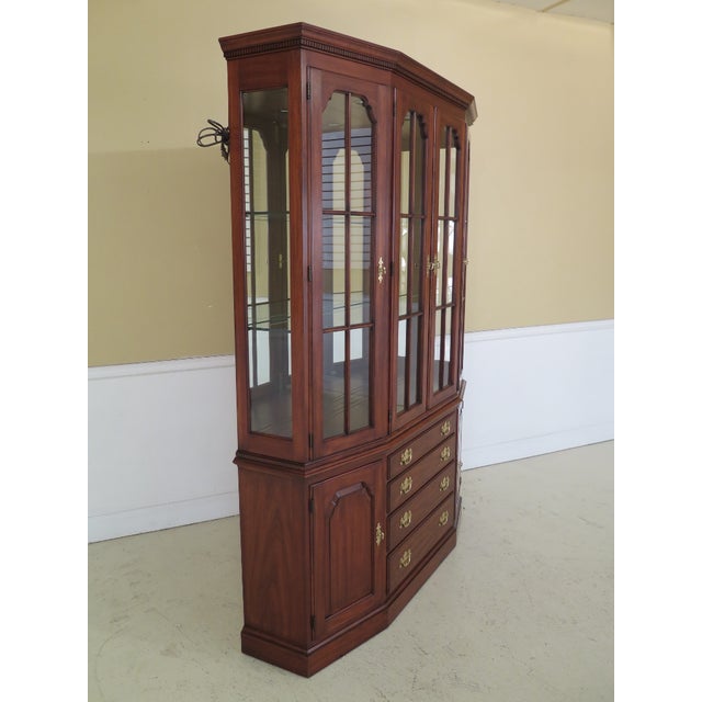 Henkel Harris Cherry Four Door China Cabinet | Chairish