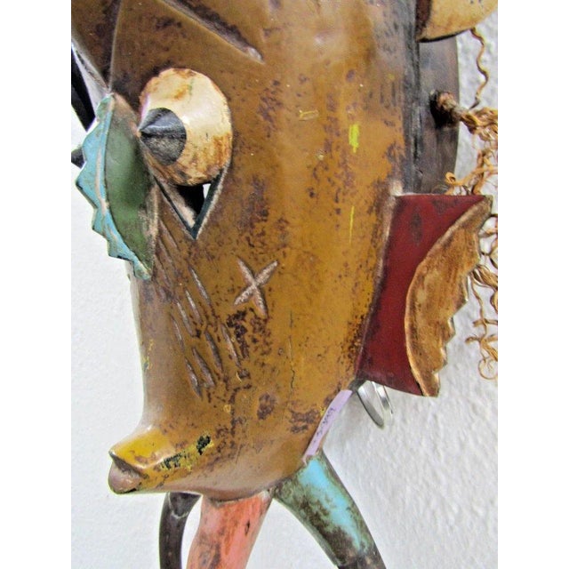 Antique Hand-Carved Polychrome Wooden Gouro Zauli Mask of the Ivory Coast For Sale - Image 12 of 15
