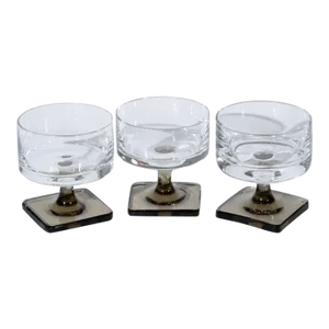 Set of 3 Mid 20th Century Crystal Dessert Coupes, Rosenthal Attributed