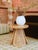 Portofino side table in natural stained rattan and glass by popus editions. Dimensions: ⌀ 50 x h 52 cm. Materials: tinted...