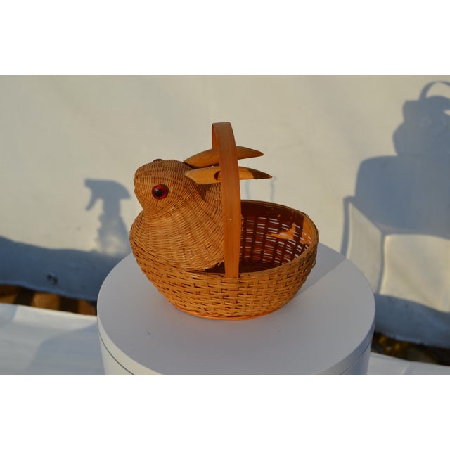 Petite Rabbit Shaped Wicker Basket For Sale - Image 11 of 11