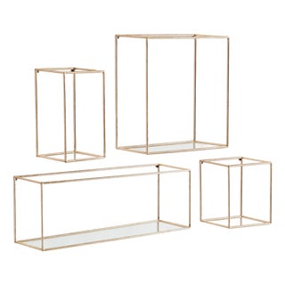 Duncan Mirrored Wall Shelves, Set Of 4 For Sale