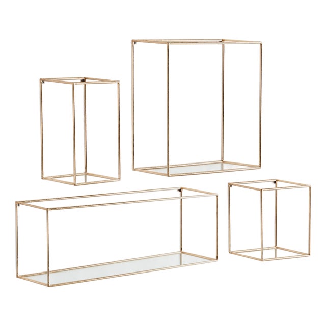Duncan Mirrored Wall Shelves, Set Of 4 For Sale