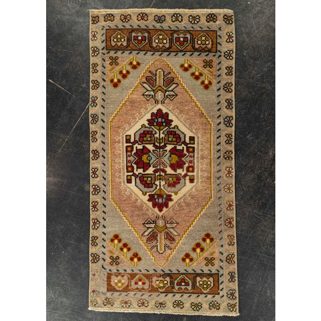 Gray Turkish Mini Rug Oriental Hand Knotted Vintage Rug 1'7" x 3'4" #21213 For Sale - Image 8 of 8