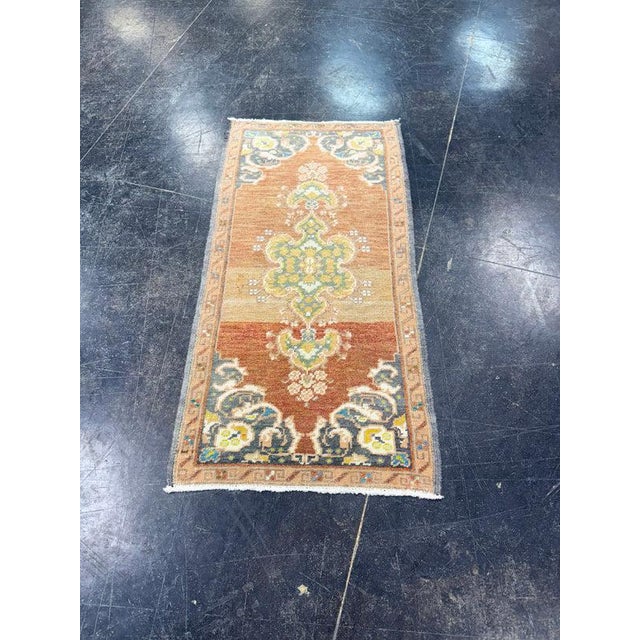 Brown Turkish Mini Rug Oriental Hand Knotted Vintage Rug 1'7" x 3'2" #17492 For Sale - Image 8 of 8