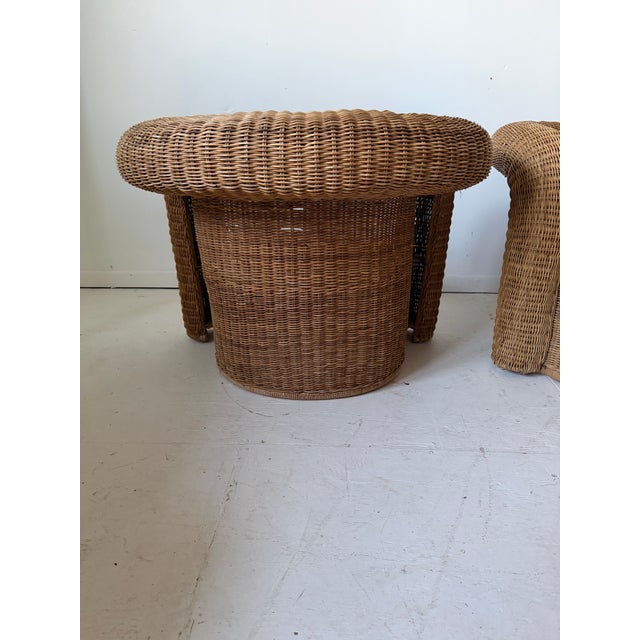 1960s 1960s Modern Sculptural Wicker Chairs a Pair For Sale - Image 5 of 10
