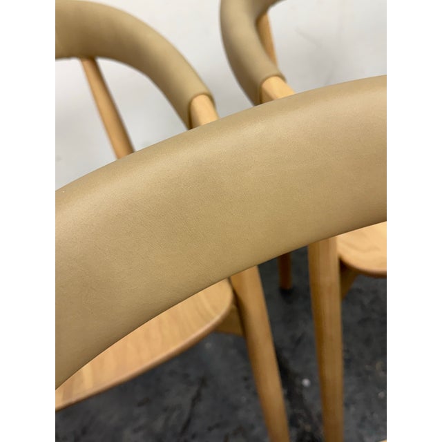 West Elm Irvine Sand Leather Dining Chairs, Set of Six For Sale In San Francisco - Image 6 of 12