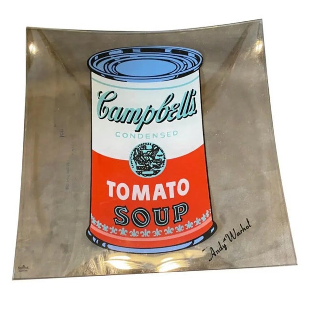 1990s Rosenthal Campbell Soup Glass Square Vide Poche Designed by Andy Warhol For Sale - Image 10 of 11