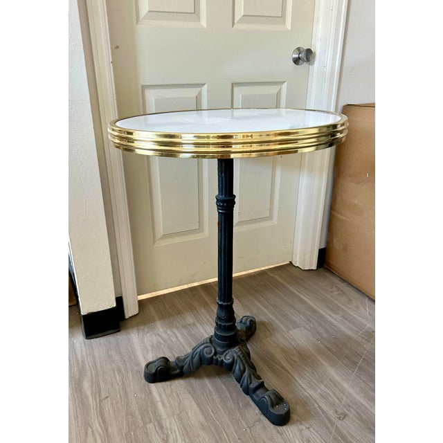 French Bistro Cast Iron Accent Side Table For Sale - Image 10 of 11