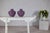 Mid 20th Century Pair of Purple Ceramic Vases with Glossy Finish and Rounded Bellies For Sale - Image 5 of 12