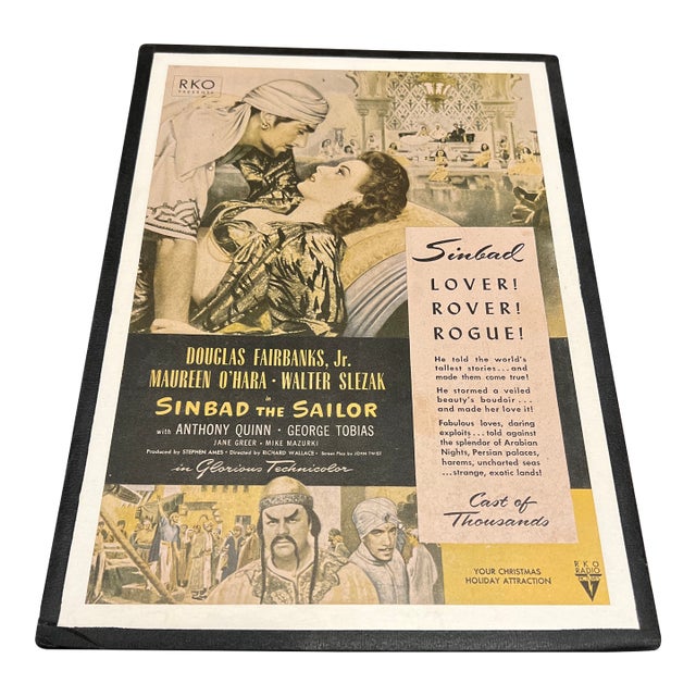 Vintage Hollywood Movie Lobby Card, Sinbad the Sailor 1947 For Sale