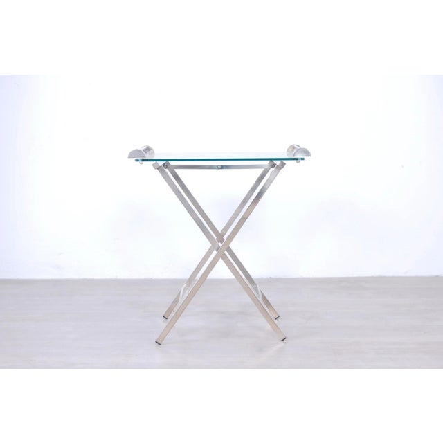 Silver & Glass Serving Table, 1960s For Sale - Image 4 of 13