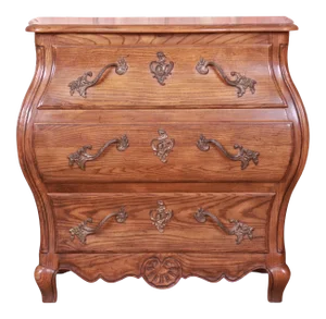 Baker Furniture French Provincial Louis XV Carved Oak Bombay Chest