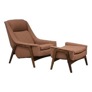 Vintage Lounge Chair and Ottoman by Folke Ohlsson for Dux For Sale