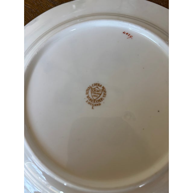 Late 19th Century Antique Grainger Royal China Works Worcester Dessert Plates, Set of 12 — Turquoise & Gold Lace, Pattern 4029, Circa 1891–1902 For Sale - Image 5 of 5