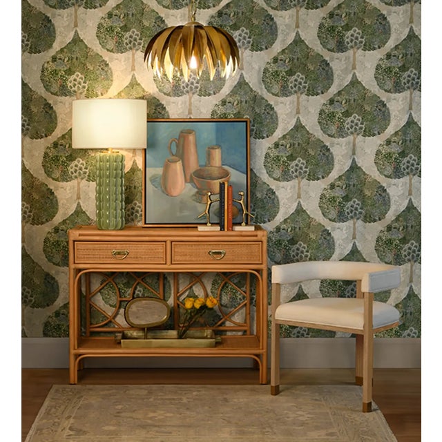 2020s Matthew Izzo Home Fifi Antique Brass Palm Leaf Pendant Light For Sale - Image 5 of 7