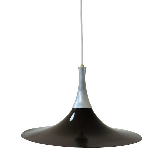Danish Witch Hat Pendant Lamp by Bent Karlby, 1970s For Sale