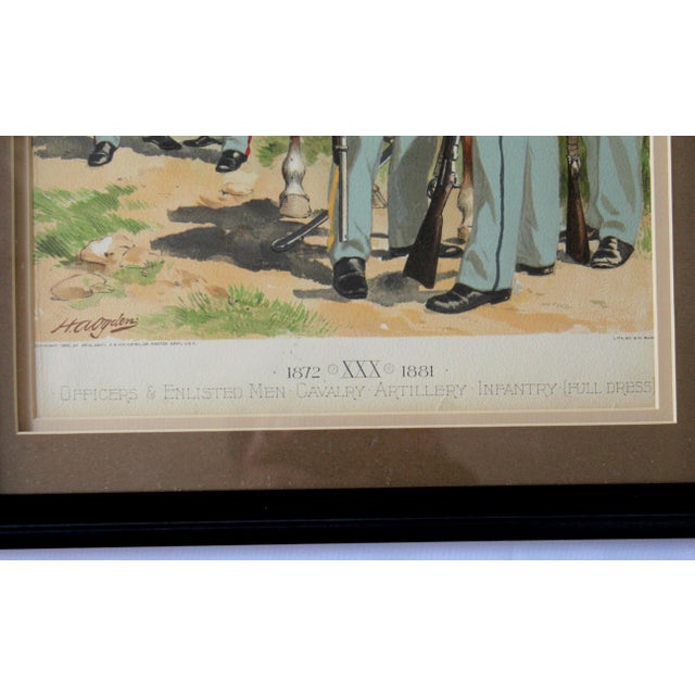 Chromolithograph by H. A. Ogden Military Uniforms - 19th Century European Soldiers, Matched Pair, Equestrian & Infantry Scenes - Antique Framed Prints For Sale - Image 10 of 17