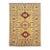 Golden Beige Kazak Tribal Wool Rug With Three Medallions, 4'2" X 5'9" For Sale