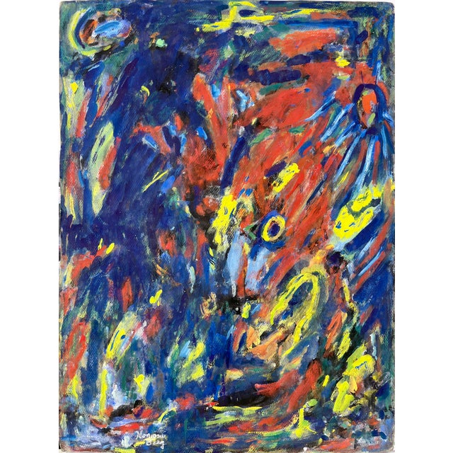 Bay Area Abstract Expressionist Fauvist Oil on Paper Honora Berg Berkeley 1959 San Francisco Bay area abstract...