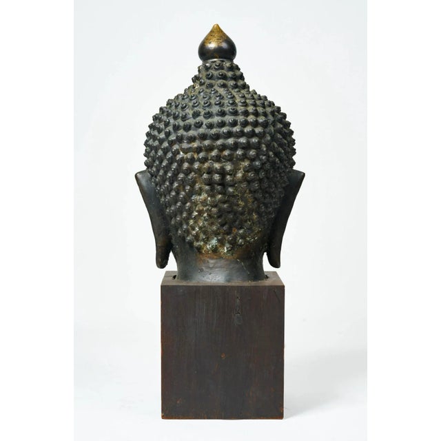 Monumental Antique Thai Buddha Head Circa Late 19th C For Sale - Image 4 of 6