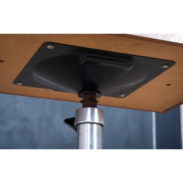 Black Danish Teak Swivel Stool with Black Leather Seat, 1960s For Sale - Image 8 of 10