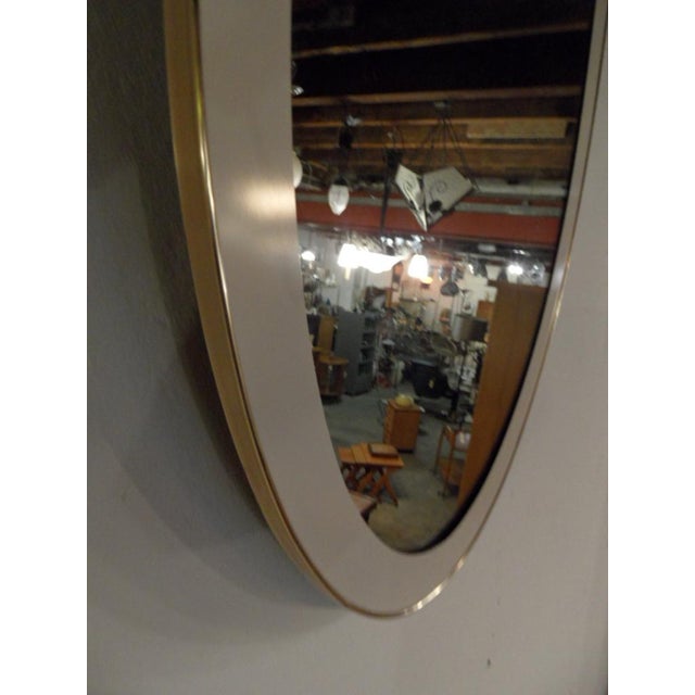 Vintage White Oval Mirror, 1950s For Sale - Image 6 of 11