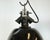 Industrial Black Enamel Factory Lamp with Cast Iron Top, 1930s For Sale - Image 4 of 18