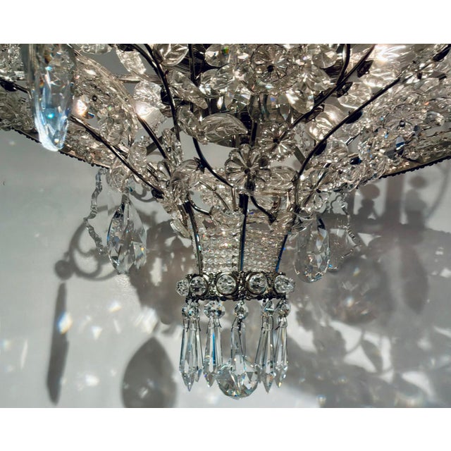 Neoclassical Myran Allan Luxury Lighting Neoclassical Antique Silver Petite Bohemian Crystal Chandelier For Sale - Image 3 of 7