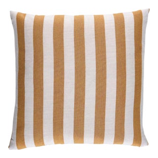 Schumacher Hanson I/O Stripe 18" Pillow In Marigold For Sale
