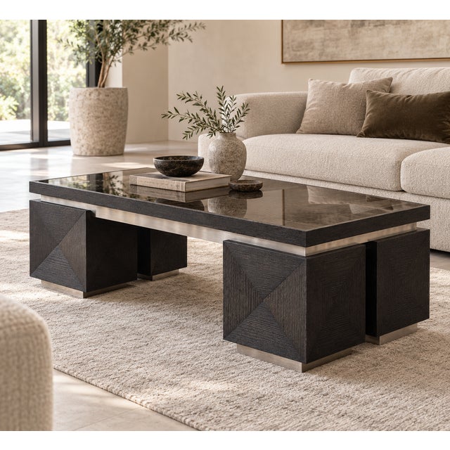 Contemporary One-Off Architectural Cocktail Table by Jean-Rémy Couradette For Sale - Image 3 of 5