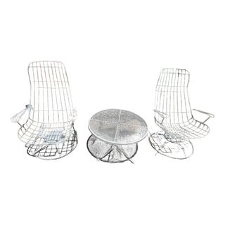 1960s Homecrest Armchairs/Loungers and Adjustable Height Coffee Table, Attributed - Set of 3 For Sale