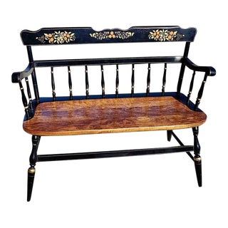 Late 20th Century Hitchcock Inspired Deacons Bench For Sale