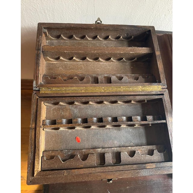 Mid-Century Medieval-Style Cast Metal Chess Set With Hardwood Board and Hand-Carved Storage Box For Sale - Image 13 of 14