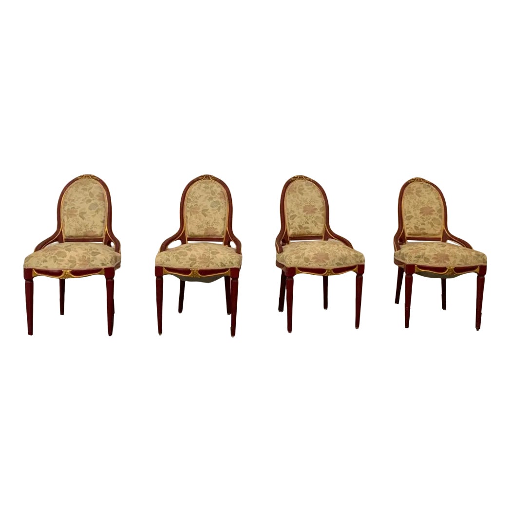 Art Deco Lacquered Tea Chairs, Set of 4 | Chairish
