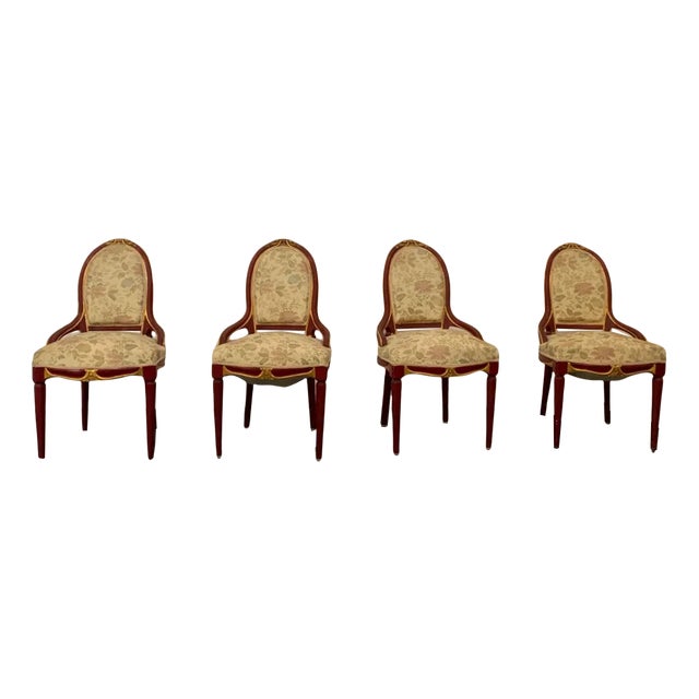 Art Deco Lacquered Tea Chairs, Set of 4 For Sale