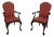 Pair Hickory Chair Co Chippendale Mahogany Upholstered Armchairs For Sale