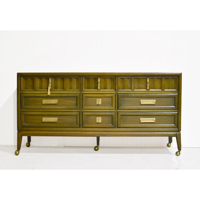 Stanley Furniture Paint to Order Mid Century Modern Nine-Drawer Dresser by Stanley Furniture For Sale - Image 4 of 12