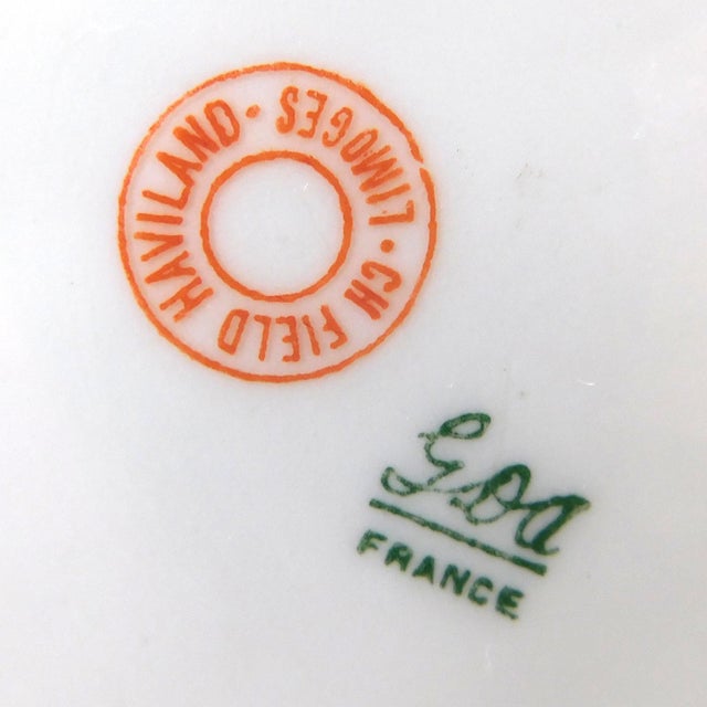 Ceramic Early 1900s Charles Field Haviland and Gerard, Dufraisseix & Abbot Dark Blue Floral Chocolate Pot For Sale - Image 7 of 10