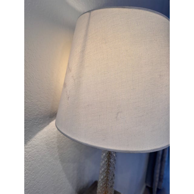 Vintage Hollywood Regency Diamond-Cut Crystal & Marble Column Table Lamp For Sale - Image 4 of 6