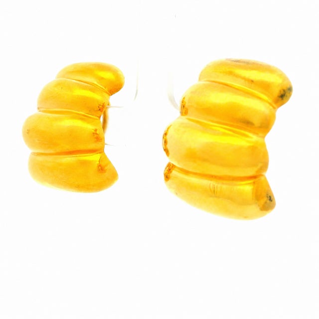 A striking pair of vintage MAZ earrings crafted in substantial 14K yellow gold. Their bold, dimensional silhouette is...