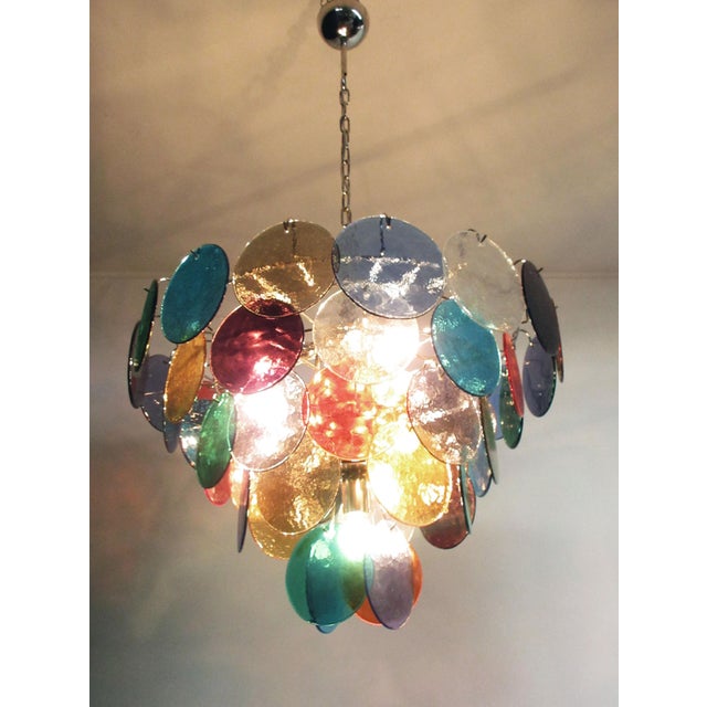 Space Age High Quality Murano Chandelier with 50 Muilticolored Glasses, 1990s For Sale - Image 11 of 18