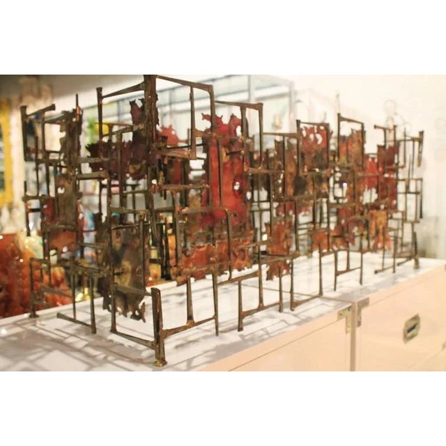 Silas Seandel Silas Seandel Brutalist Copper Nailhead Coffee Table For Sale - Image 4 of 7