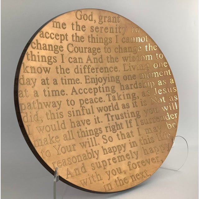Gorgeous Gold Etched Art Glass Platter by artist Stephen Schlanser (signed). This piece is 22” in diameter and 3/4” thick...