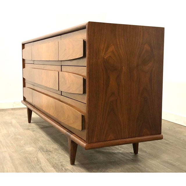 American Of Martinsville Walnut Mid Century Dresser Chairish