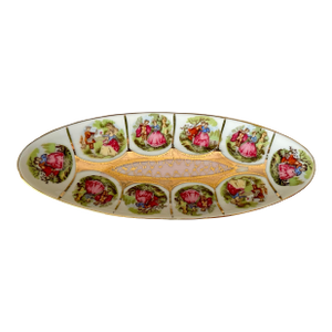 Vintage Mid 20th Century Hand Painted Royal Vienna Oval Courting Couple Dish