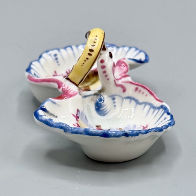 Antique French Porcelain Double Salt Cellar Dish by Charles Field Haviland for Gérard, Dufraisseix & Morel, 1890s For Sale - Image 10 of 17